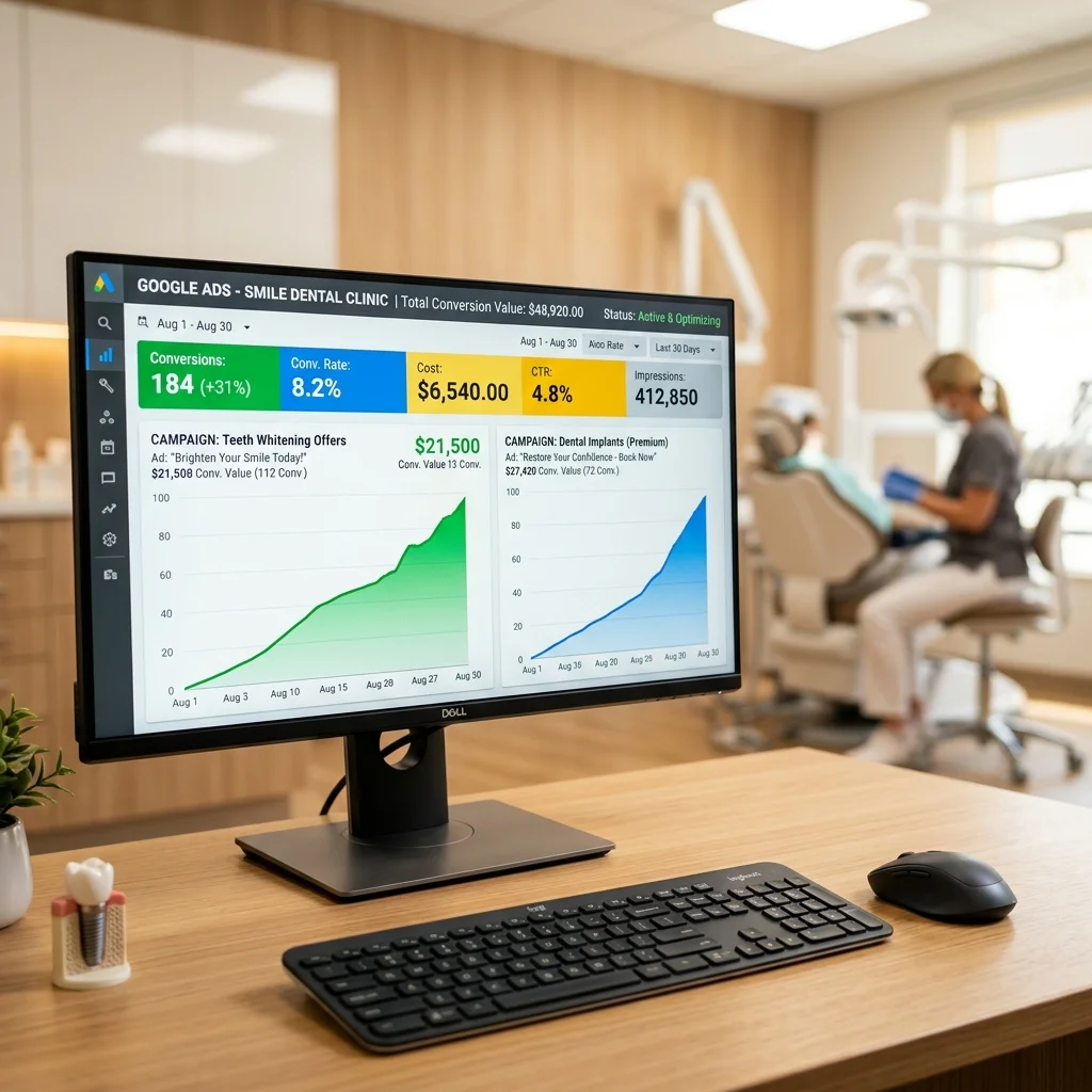 Campañas de Google Ads optimizadas para clínica dental